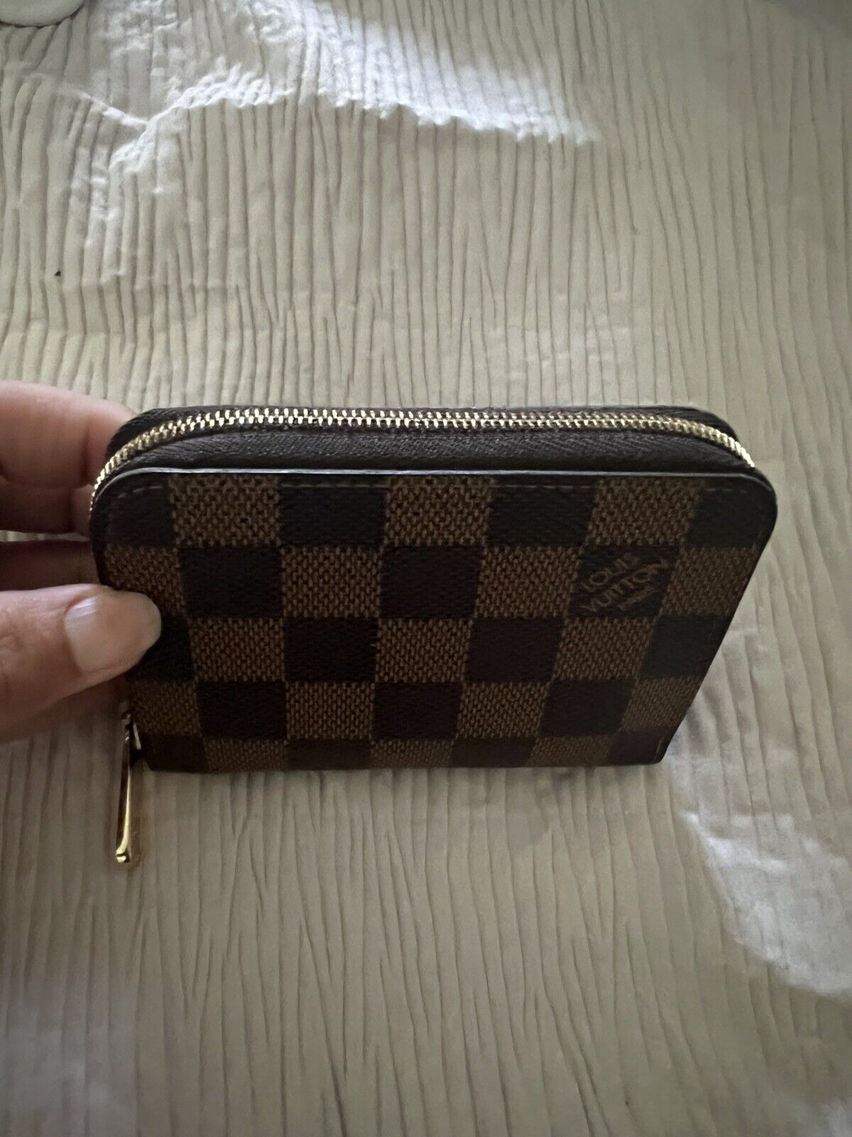 LOUIS VUITTON Damier Ebene Zippy Coin Purse Brown