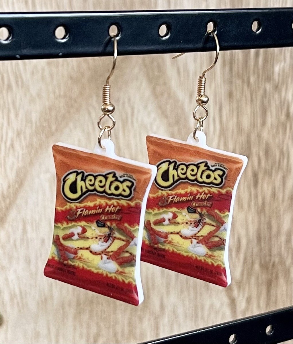 Flamin Hot Cheetos Funny Acrylic Dangle Earrings - Main Image