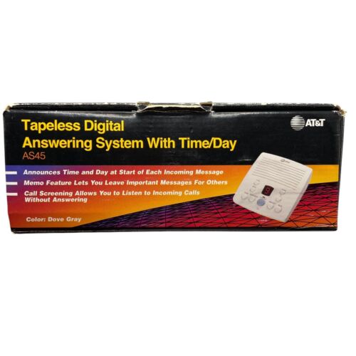 AT&T Tapeless Digital Answering System AS45 With Time/Day NEW In Box Vintage - Zdjęcie 2 z 10