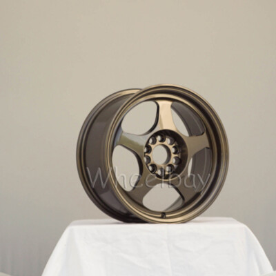 4 PCS ROTA WHEELS SLIPSTREAM  15X7 5X100 35 HB: 57.1 GUNMETAL  NEON VW .