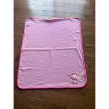 Carter's Child of Mine Baby Blanket Pink Puppy Bird Flowers 36" x 28" Squeaks