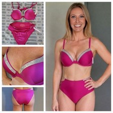 NEW Victoria's Secret Swim Shine Push-Up Bikini Set Lot 36B and Small NWT