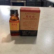 Vintage 666 Nose Drop Bottle W/ Box