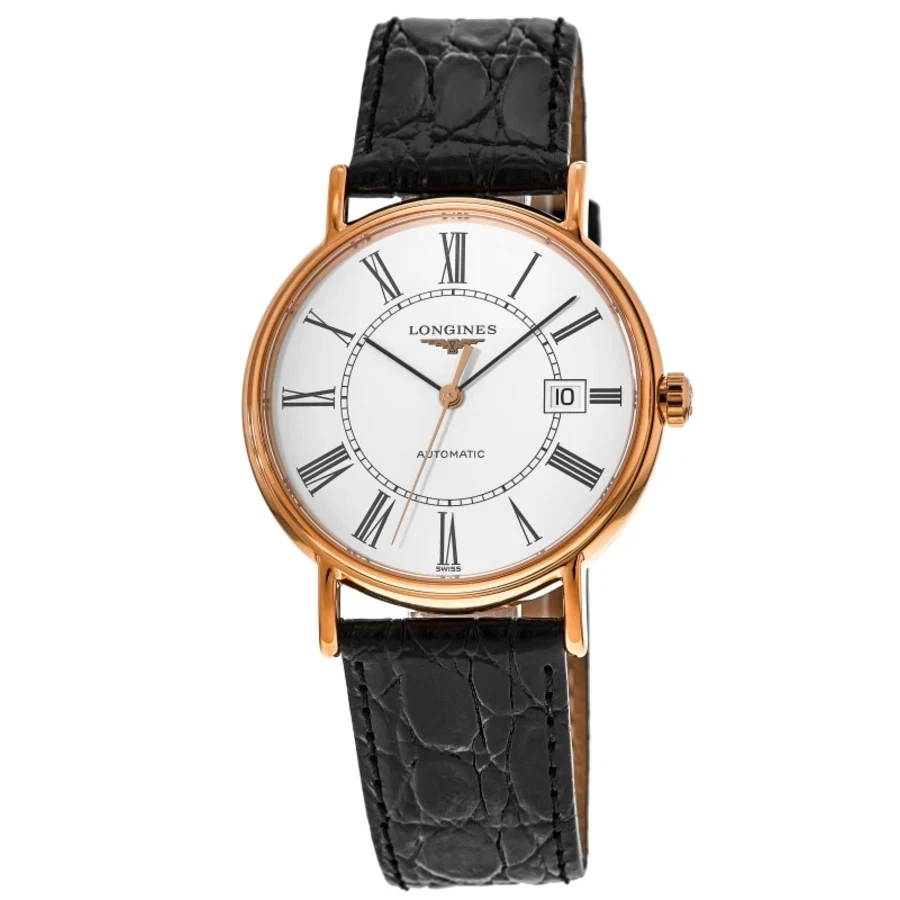 Nuevo reloj Longines Presence automático esfera blanca cuero para hombre L4.922.1.11.2