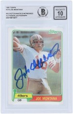Joe Montana 49ers Signed 1980 Topps Series 1 Full Name #216 BAS 10 Rookie Card