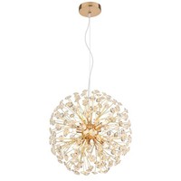 Pendelleuchte Esszimmerlampe HäNgeleuchte G9 Led Kristall Klar 8-Flammig Gold