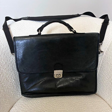 Pelle Studio Green/Black Leather Briefcase Me...