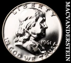 1961 Silver Franklin Half Dollar - Choice Gem Proof  Lustrous  #G7352