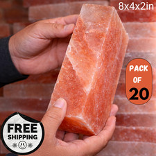 Himalayan Pink Salt Blocks 8x4x2 Pack of 20, Natural Cooking Grilling Salt Brick