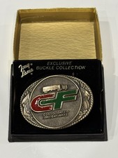 Vintage Tony Lama Trucker Consolidated Freightways CF Brass Belt Buckle Orig Box