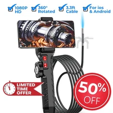 50%OFF! 360° 2-Way Articulating Borescope Endoscope Inspection Camera For Phones