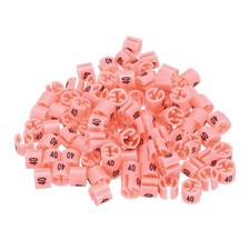 100 Pack Clothes Hanger Marker Number 40 Size Tag Fit 3mm Rod Pink