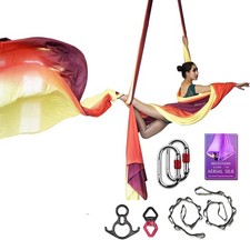 Deluxe Aerial Silks Equipment Set - 11 Yards Yoga Gradual Change Red