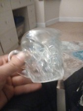 Vintage Mid Century Mint Sauce Jug Pressed Glass Height 3.5"