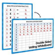 Fun-Plus Dry Erase Multiplication Chart, 9" x 12", Double-Sided Times Table, ...