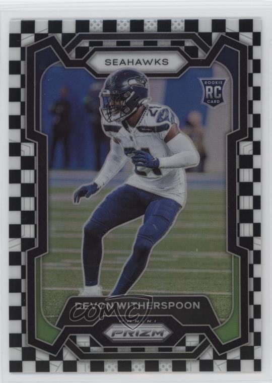 2023 Panini Prizm Rookies Black & White Checker Devon Witherspoon #389 Rookie RC