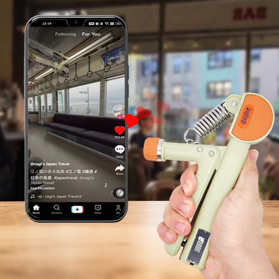 Bluetooth Hand Gripper TikTok Remote Scroll Smart Strength Trainer Gym LCD