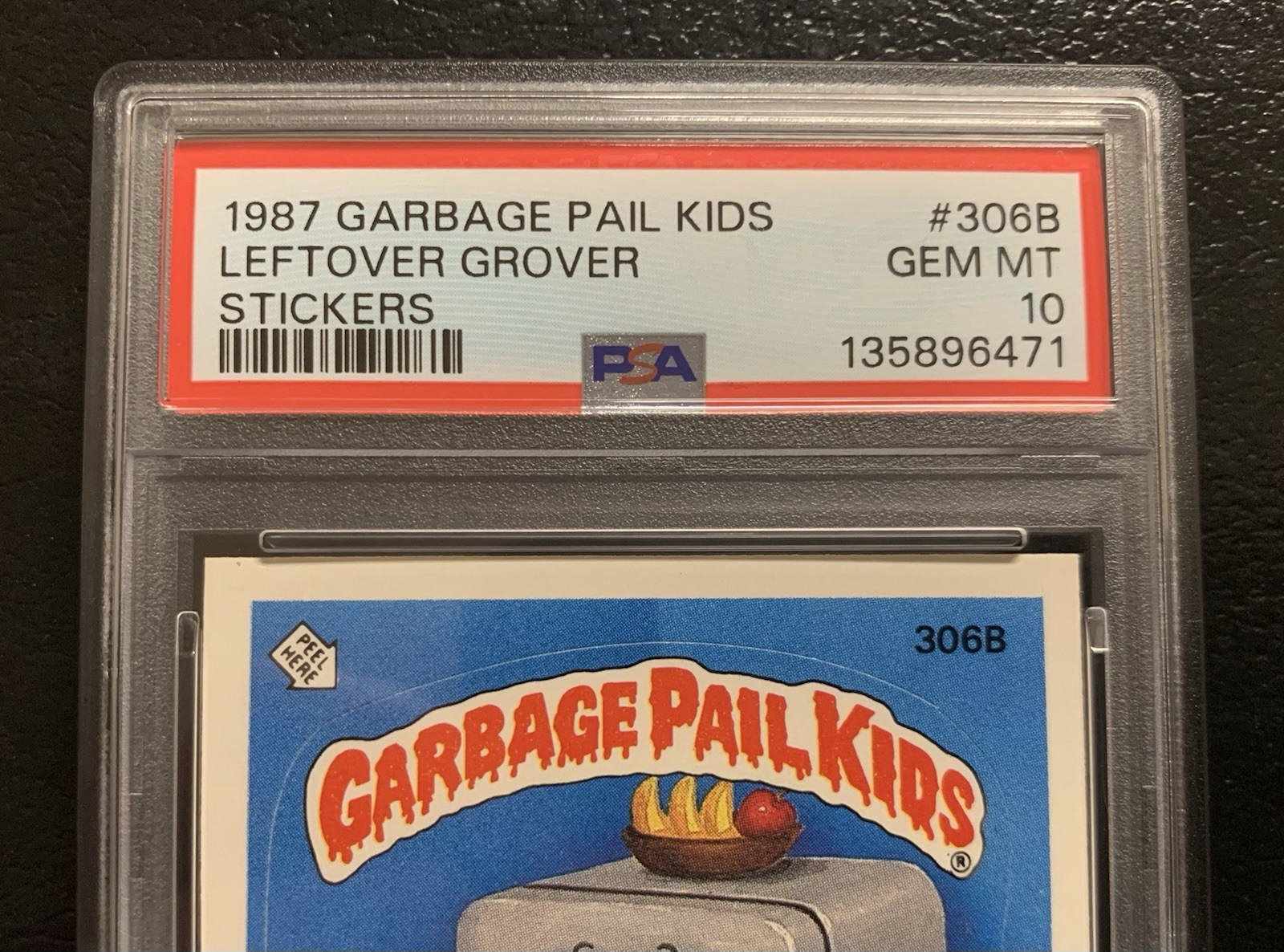 Garbage Pail Kids OS8 Leftover Grover 306B PSA 10 GEM MINT-GREEN SLIME ERROR TWT view 4