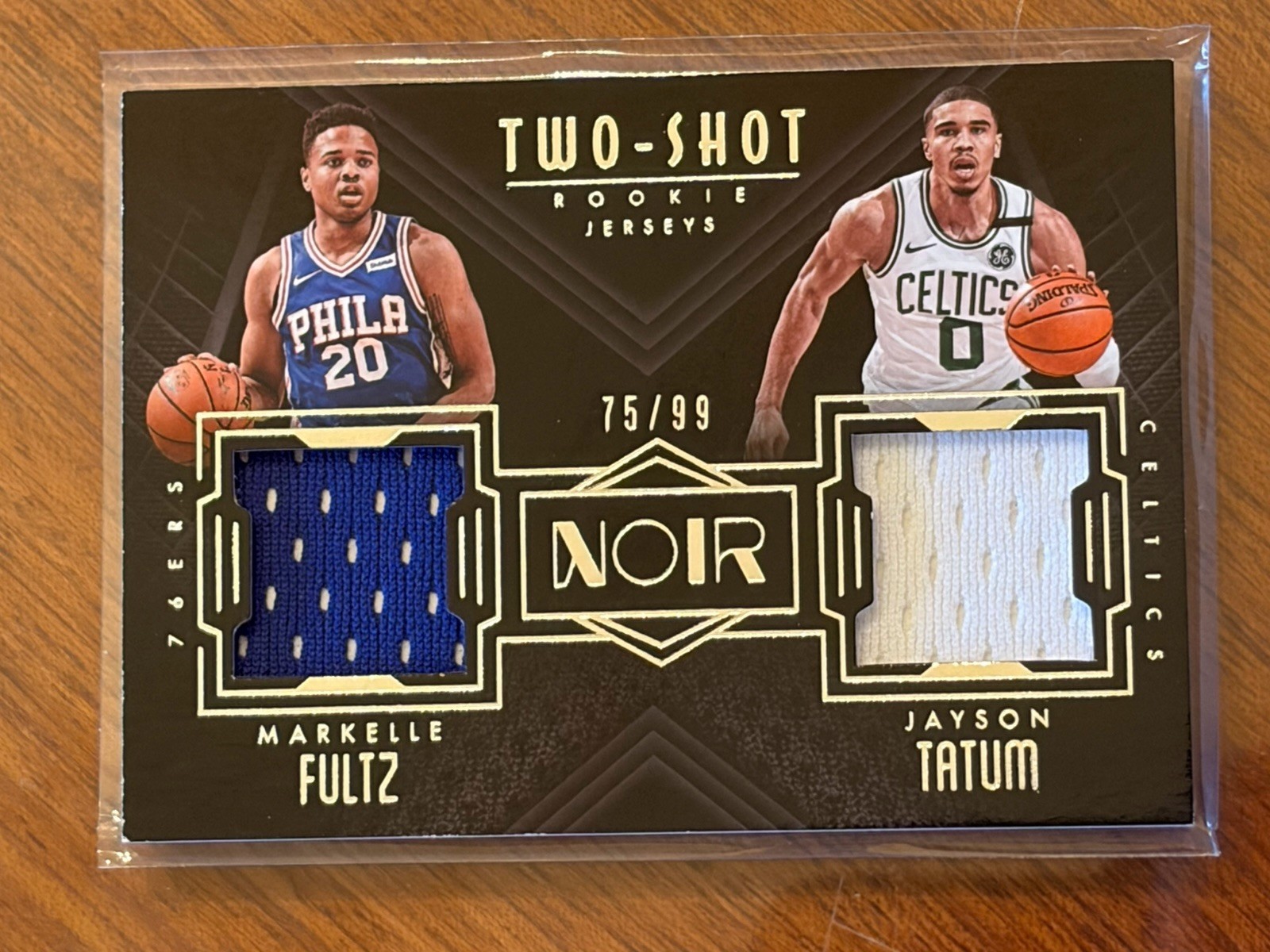 2027-18 Panini Noir Jayson Tatum Markelle Fultz Two-Shot Rookie Jersey Patch /99