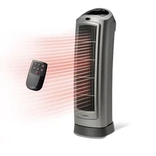 1500W 22 In. Gray Electric Tower Ceramic Space Heater with Digital Display, Ther