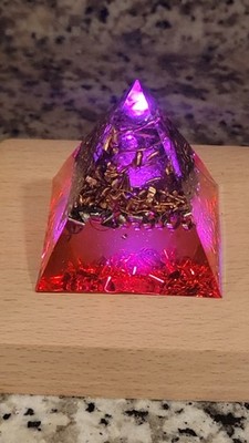 Orgone Energy Pyramid night light Quartz Crystal (SIze- Small) EMF Support