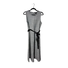 J Crew Professional Office Business Preppy Academia Gray Aline Velvet Belt Dress