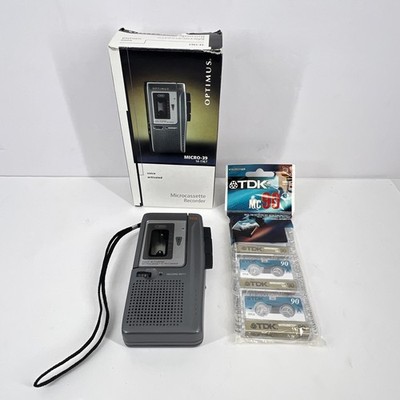 OPTIMUS Microcassette Recorder Micro-39 14-1167 RadioShack 3 Pack Tape Tested