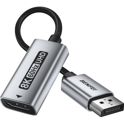 DisplayPort 1.4 zu HDMI 2.1 Adapter 8K@60Hz/4K@240Hz/1080P@480Hz, unidirektio...