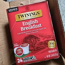 Twinings English Breakfast Black Tea Single Serve K-Cups 96 Count Total