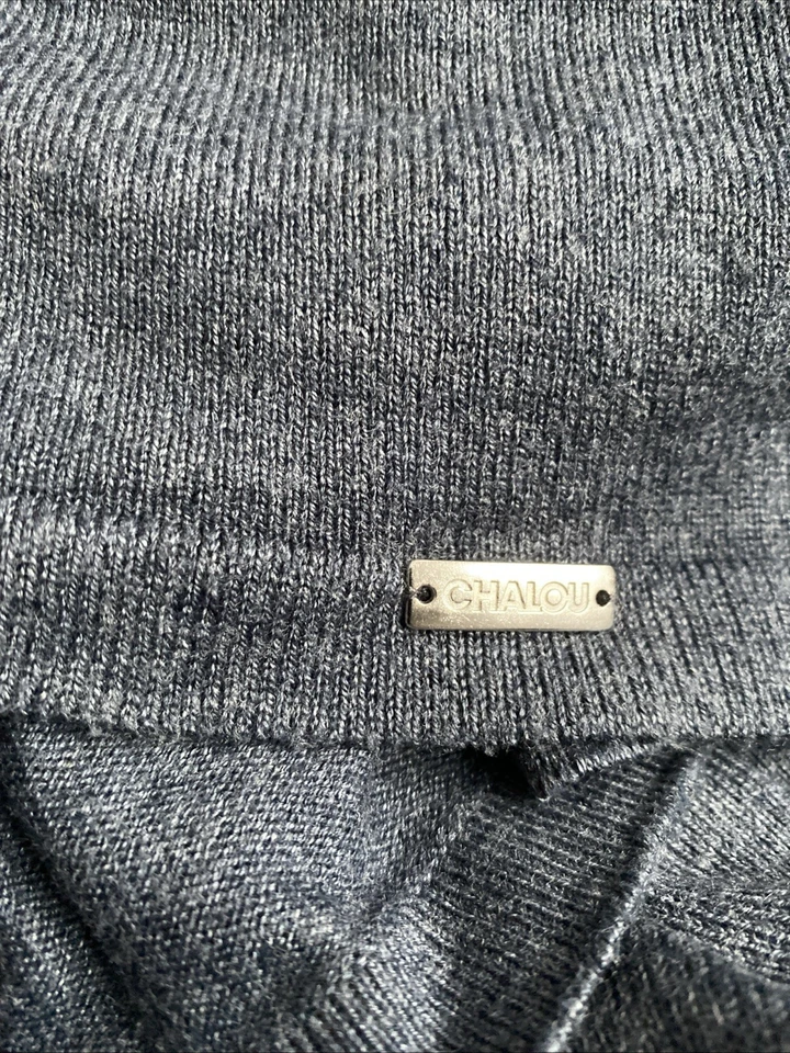Chalou Pullover Weste Gr 48 Cardigan Baumwollemix blau - Bild 4 von 4