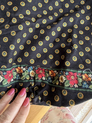 Borsa vintage Vera Bradley Ditty con coulisse foderata in plastica nera floreale rara pensione - Foto 3 di 7