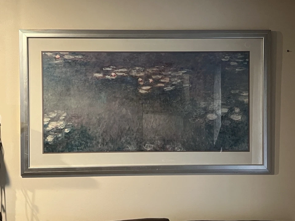 Claude Monet Water Lilies Framed Print 58”x32” Large Wall Art 1989 MMA - Image 3 of 4
