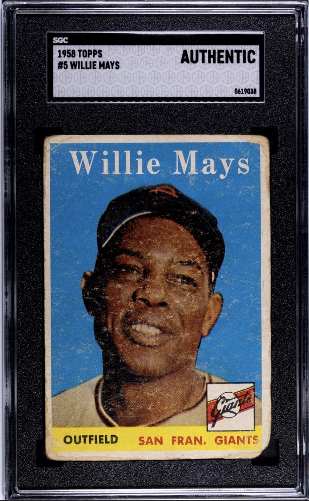 1958 Topps - Willie Mays #5 San Francisco Giants SGC Authentic