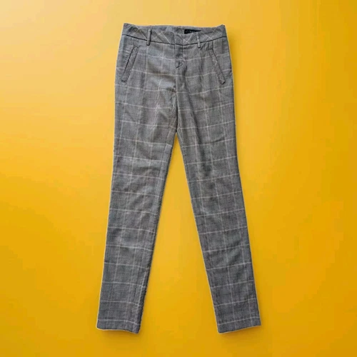 Gucci Crest Logo Plaid Grigio Casual Pantaloni Dritti a Quadri Lana Seta Pantaloni