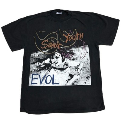 Sonic Youth EVOL Vintage Black Punk Grunge Sz.L 90s Single Stitch