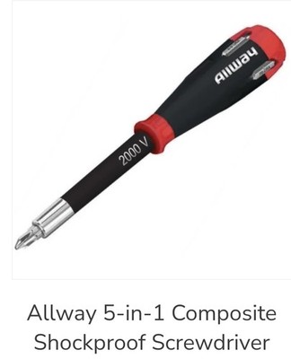 Allway Tools 4 IN 1 stoßfester Schraubendreher Fiberglas 5 austauschbar 2000 V