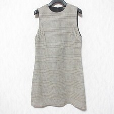 Alice+Olivia Houndstooth Stretch Sleeveless Dress, 0, Beige Brown Women USED