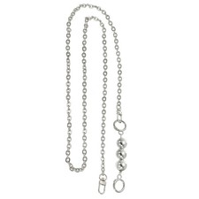 Imitation Pearl Bead Purse Chain 51" for DIY Handbag, Silver