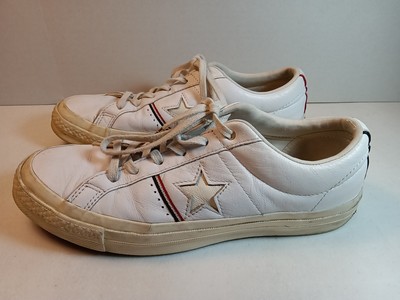 Converse  One Star Piping Sneaker, White Leather, Womens 9 Mens 7 #159694C