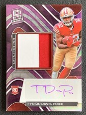 Tyrion Davis-Price 2022 Panini Spectra Football Rookie Patch Pink Auto RC /30