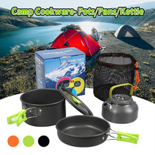 Camp Cookware Set Pots Pans Kettle for 2‑3 People Outdoor Hiking Picnic Fishing