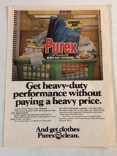 1970s Purex Detergent Vintage Print Ad Advert pa12