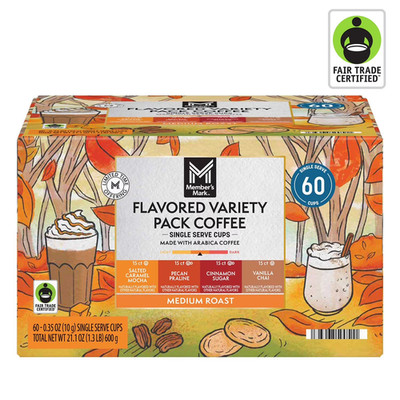 Member's Mark Flavored Coffee Pods, Variety Pack, 60 ct.