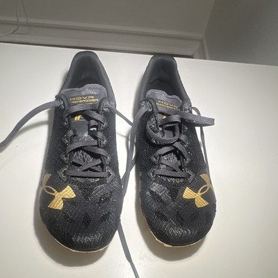 Under Armour HOVR Smokerider Track Spike Shoes Running Black/Gold Accents Size 6