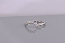 Sterling Silver Cubic Zirconia Accented Wavy Swirled Band Ring 925 Sz: 9