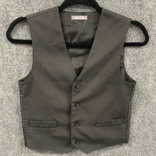 Van Heusen Kids Youth Size 6 Regular Suit Vest Black Wedding Holidays