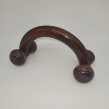 Dark Wood Four Wheel Back Massager with Handle 7"x3.5"