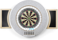 Dart Board Cabinet Set with LED Light; Bristle Dartboard, Built in LED Light, Da