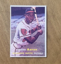 1957 Topps - Hank Aaron #20  NEAR MINT  Milwaukee Braves  Trimmed