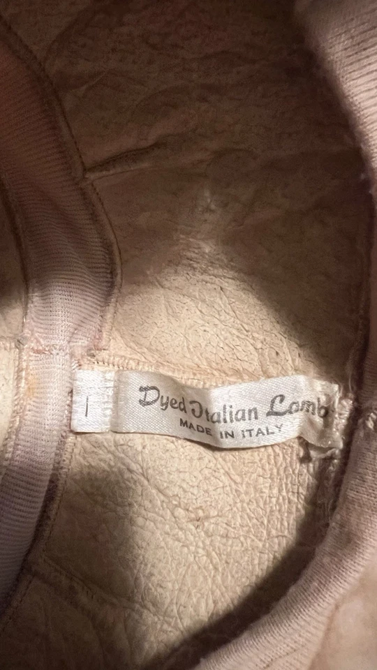 Женская меховая шляпа подлинный окрашенный итальянский ягненка кожи стриженный мех сделано в Италии имеет ярлык - Изображение 3 из 4